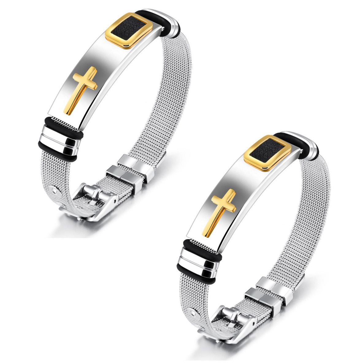 2 Bracciali Croce Dorata